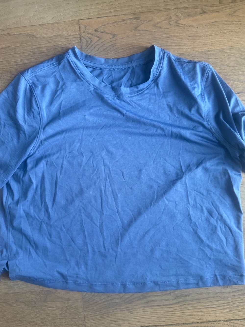 Lululemon Train to Be Short Sleeve Crop Top Blue Relaxed Boxy
